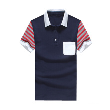 Herren Polo Shirt mit Kontrastfarbe Kragen und Manschetten Fashion Polo Shirt